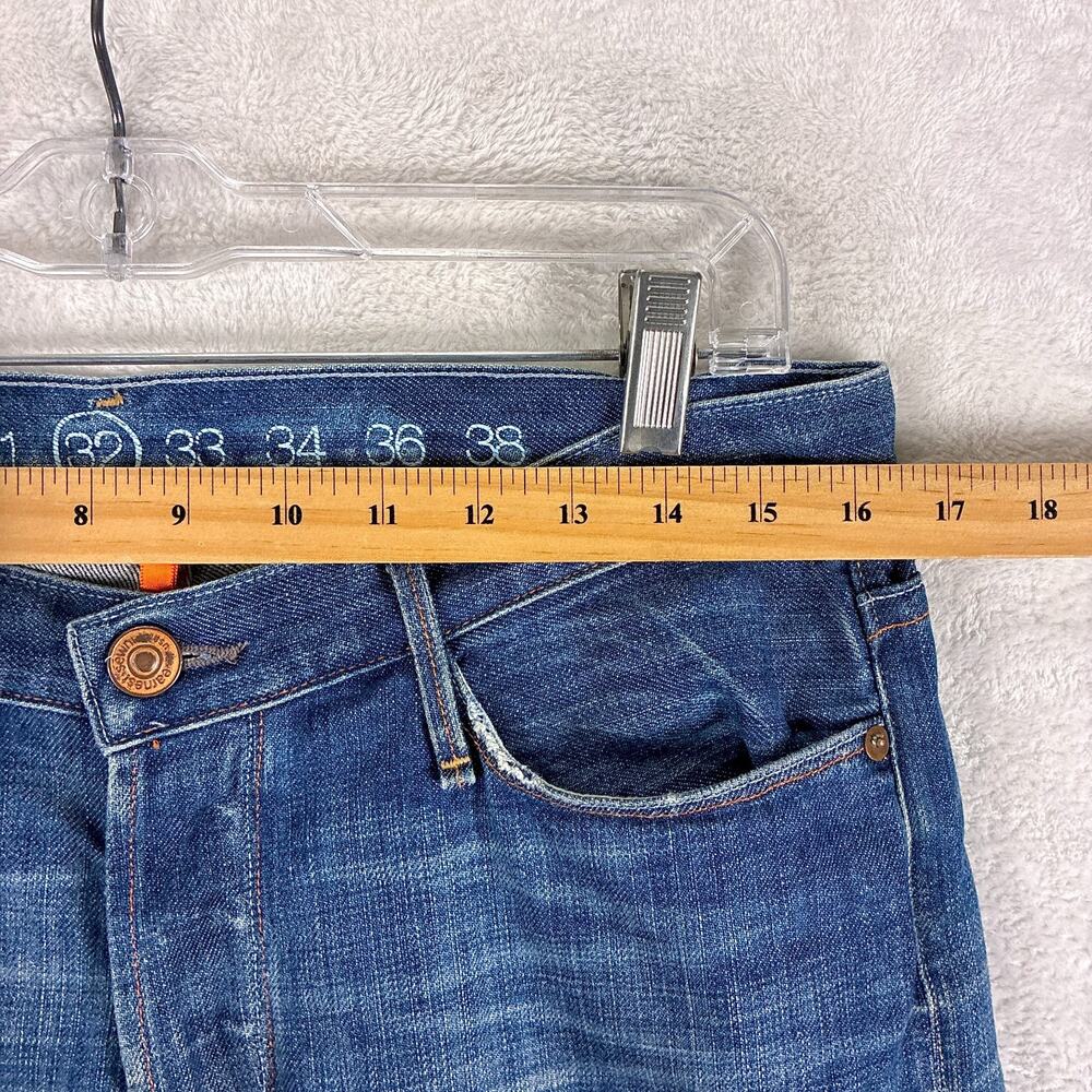 VTG Earnest Sewn Jeans Men 32 Fulton Straight Whiskered Faded Y2K Made in USA - Picture 11 of 13